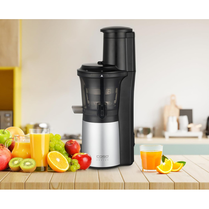 CASO SJW 300 Design Slow Juicer: Gentle and gentle juicing thanks to the low speed (60 rpm), up to 30% higher juice yield compared to conventional juicers, quiet 300 watt motor