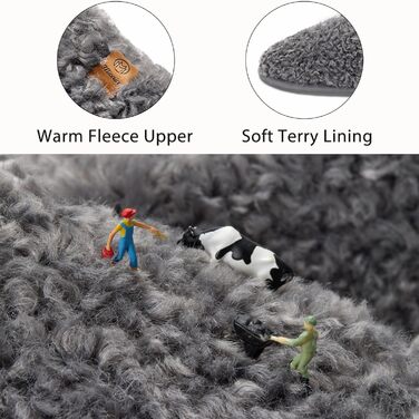 Тапочки зимові для жінок та чоловіків з меморі-піною, плюшеві, м'які, антиковзні, сірі, 38.5/40 EU