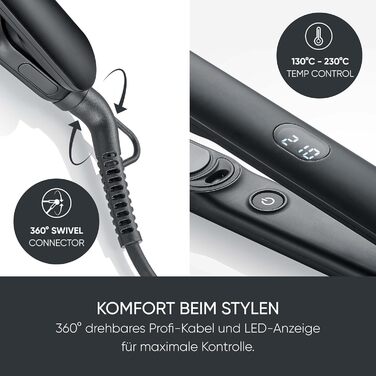 Severin випрямляч для волосся HG 0622 Mattschwarz: керамічне покриття, іонізація, 130-230°C