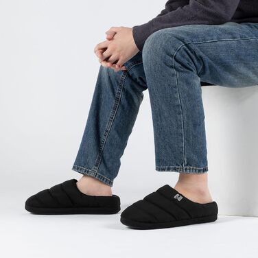 Чоловічі халапи RockDove з піною та пухом для дому (40/41 EU, чорний/сірий)