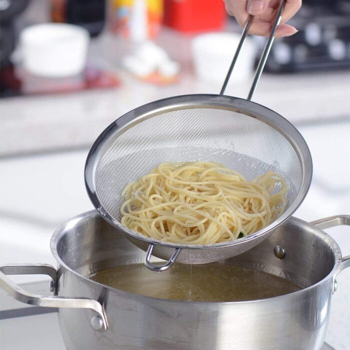 Набір сит для кухні Cymax з нержавіючої сталі (3 шт.) 7/12/18 см - сито для борошна, сито для пасти, посипач цукрової пудри