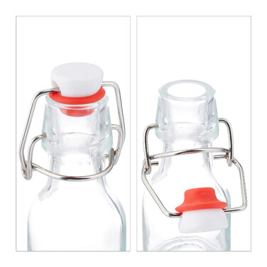 Set of Small Bottles with Flip-Top Caps