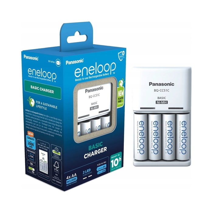 Зарядний пристрій Panasonic Eneloop BQ-CC51 з 4 акумуляторами AA 2000 mAh