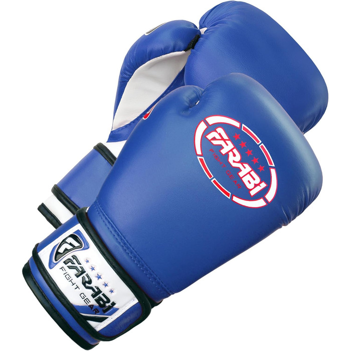 Дитячі боксерські рукавички Farabi Sports 8oz/6oz - для боксу, ММА, муай-тай, кікбоксингу, спарингу та тренувань (блакитні)