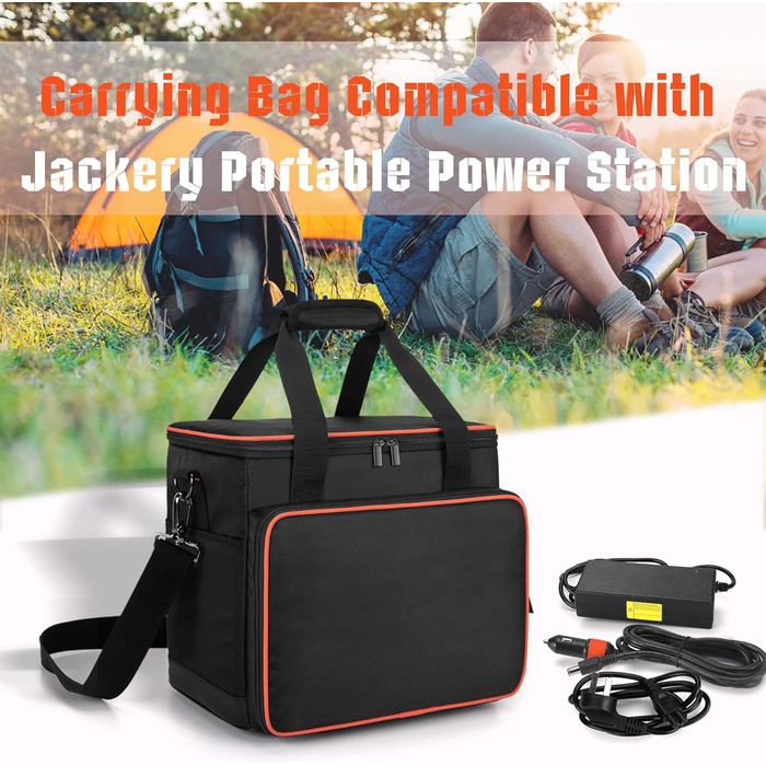 Trunab Generator Bag, Three Sizes, Compatible with Jackery Explorer 160/240/300/500/1000 & ALLPOWERS S300/R600/R700, Carry Case for Portable Power Station with Pockets for Charging Cables and Accessories