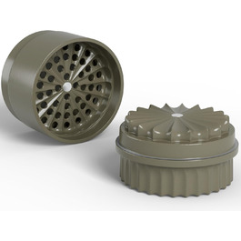Toothless herb grinder Ø 63 mm | Nano-ceramic coated for non-stick grinding | 5-piece with integrated storage container in the lid (Mud)