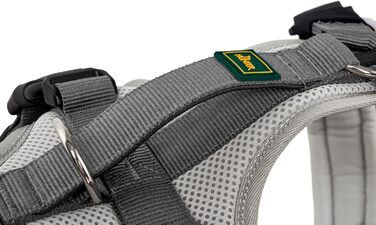 Нашийник для собак HUNTER Maldon, світло-сірий/сірий, м'який, з 3M Scotchlite, регулюється, з м'яким ручним захопленням, розмір S-M