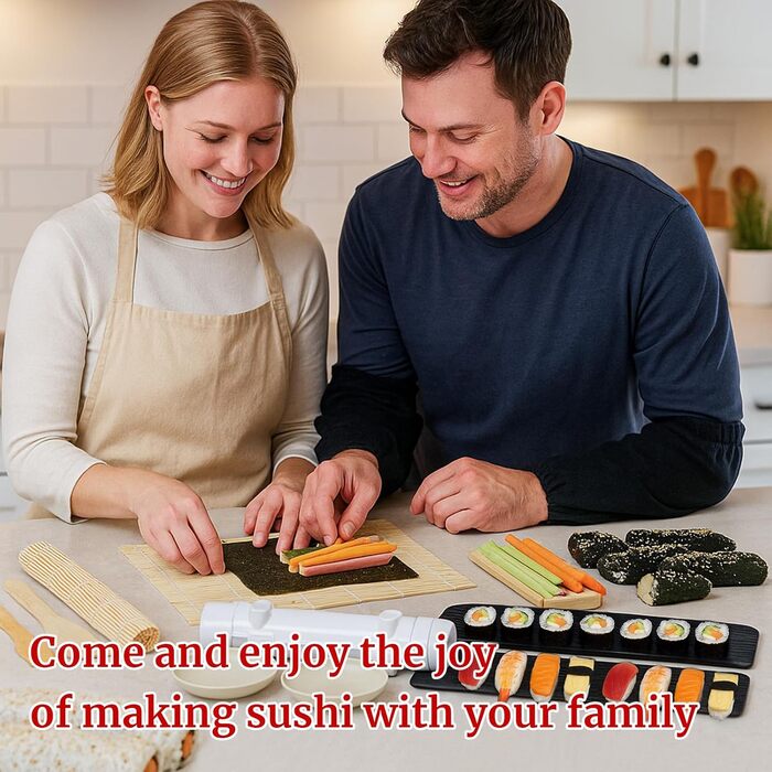 Набір для приготування суші 31 предмет – професійний набір з бамбуковою килимком, дозатором рису, формами для суші та кухонними аксесуарами – ідеально для домашніх суші, сашімі та макі-ролів