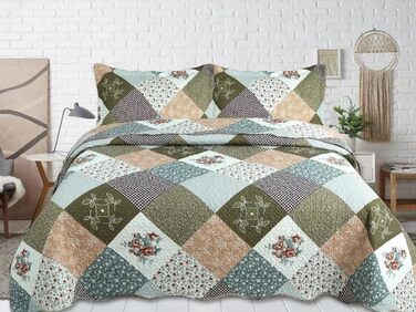 Комплект літньої постільної білизни Marina Decoration з принтом та тисненням, ультрам'який, 3-частинний комплект з 2 наволочками, в клітинку, розмір King