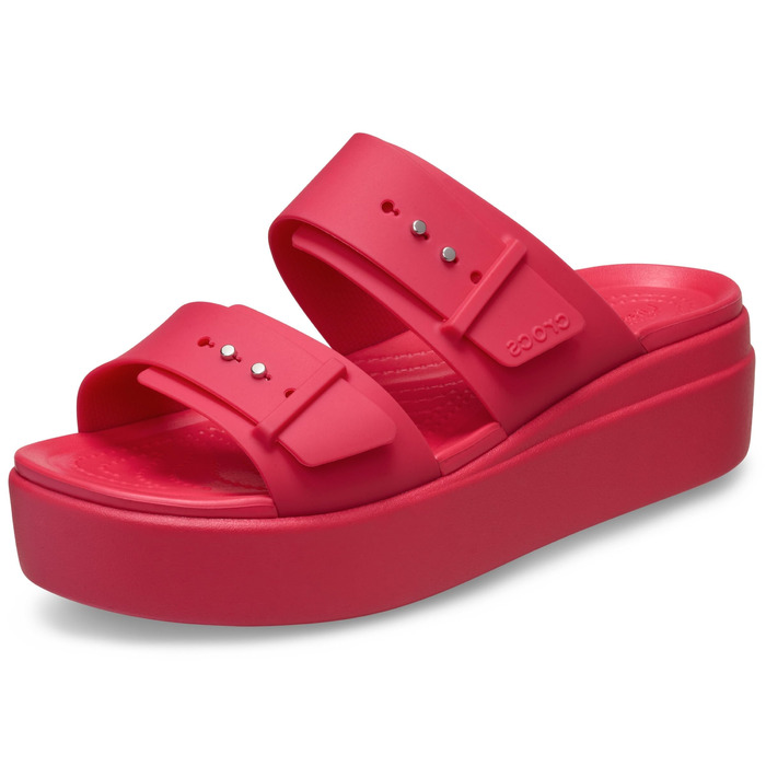 Crocs Brooklyn Buckle Wedge – Стильні босоніжки на танкетці, колір Digital Raspberry (33 EU)