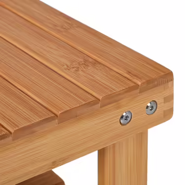 Relaxdays Bamboo Bath Stool with Additional Shelf