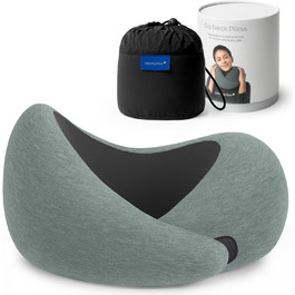 Подушка для шиї Ostrichpillow Go з Memory Foam, ергономічний дизайн, зручна сумка, знімний чохол (Green Moss)