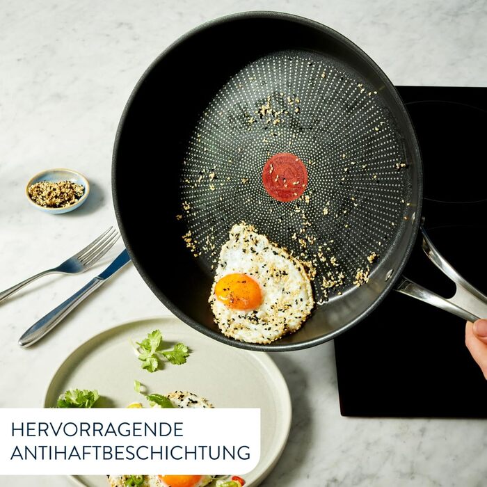 Сковорода Tefal Jamie Oliver Cook's Classics 28 см, індукційна, антипригарна, з термоіндикатором, нержавіюча сталь