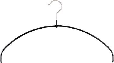 MAWA Clothes Hangers Light, Set of 20 space-saving and non-slip hangers, ideal for T-shirts, tops, and lightweight sweaters, with a 360° rotating hook and non-slip coating, 36 cm, Black