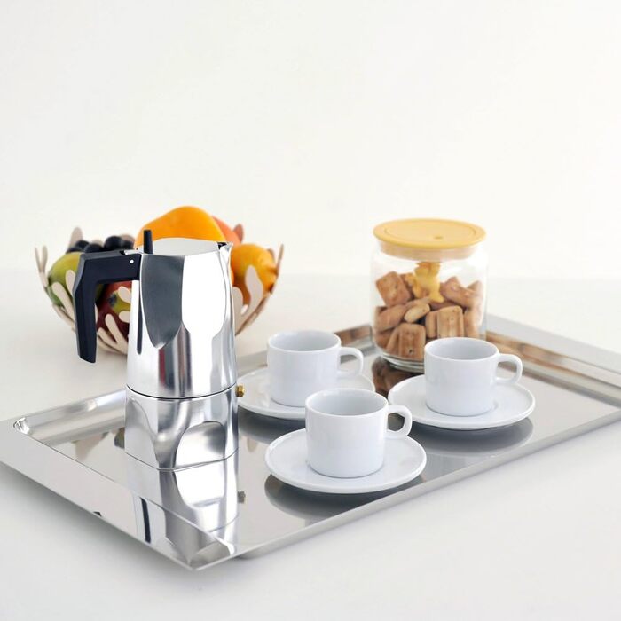 Кавомашина еспресо Alessi Ossidiana MT18/3 B з алюмінію, 3 чашки