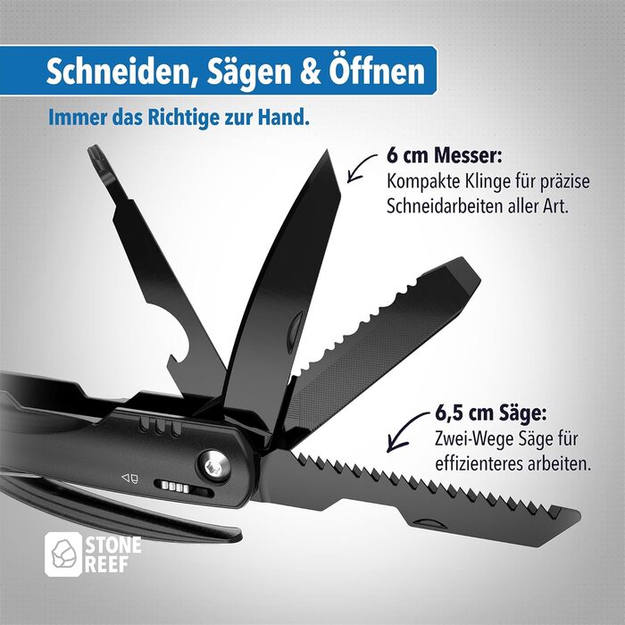 Мультитул 12 в 1: мультиінструмент з нержавіючою сталею, плоскогубцями, викрутками, ножем та пилкою – ідеальний для кемпінгу, відпочинку на природі та майстерні – подарунок для чоловіків