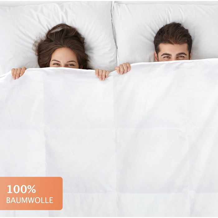 Ковдра з пуху Mayaadi Home 135x200 см, 2000 г, 70% гусиний пух, 30% перо, 100% бавовна, антиалергенна, вироблено в Європі