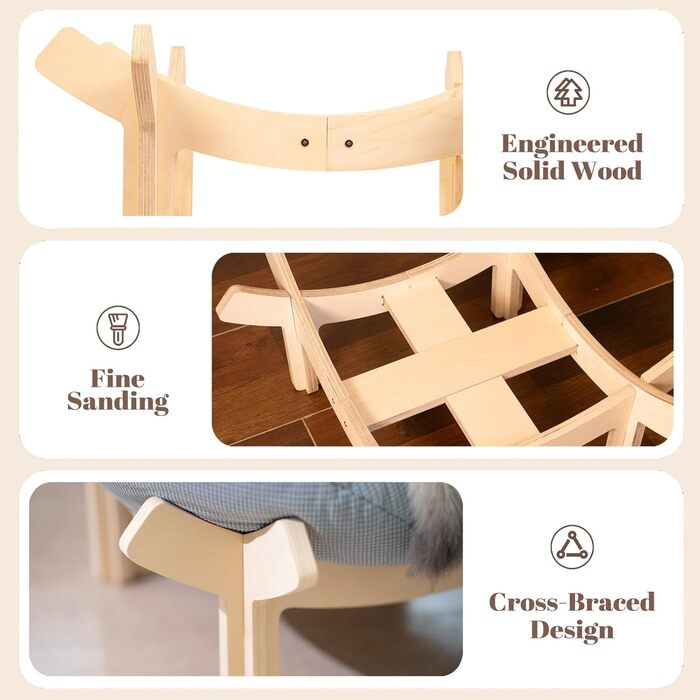 Кішка ліжко CheerPals, квітка, 55x55 см, велике, м'яке, для всіх котів, білий (світло-блакитний)