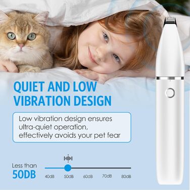 Машинка для стрижки собак та котів 2-в-1 Brifit, тример для подушечок лап, тиха, водонепроникна IPX7, професійна для тіла, лап, очей, вух, обличчя