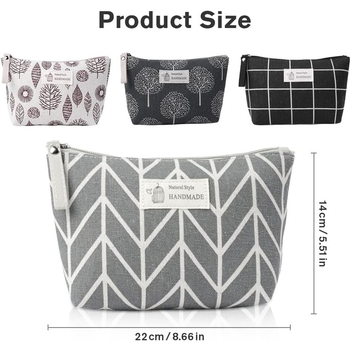 Набір косметичних сумок з тканнини, 4 шт. - Косметичка для подорожей, органайзер для макіяжу, багатофункціональна сумочка з блискавкою, аксесуари для косметики, багато кольорів
