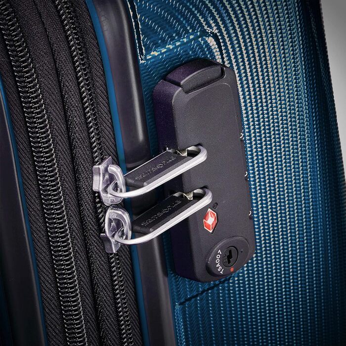 Жорстка валіза Samsonite Winfield 3 DLX на колесах, універсальний розмір, ручна поклажа, середня, синя