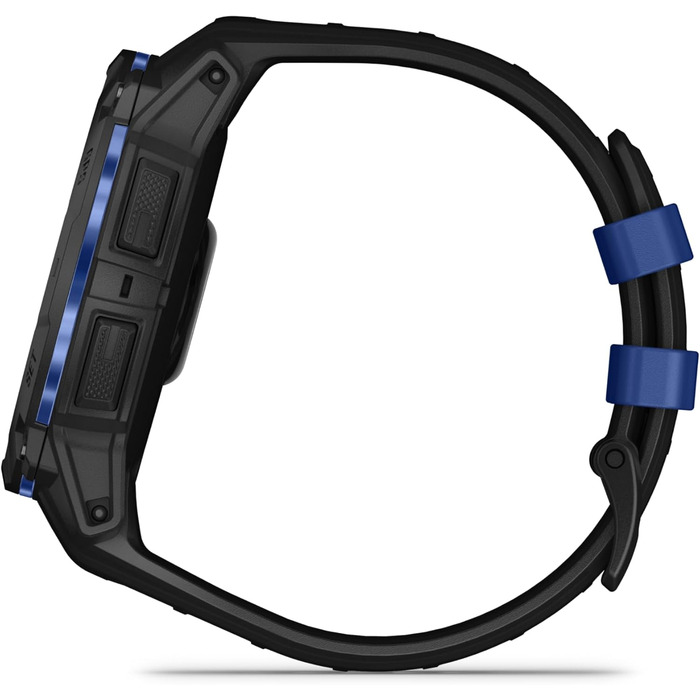 Розумний годинник Garmin Instinct 3 AMOLED: GPS, Multisport, 1.3' дисплей, до 24 днів роботи, 80+ спортивних функцій, здоров'я, LED ліхтарик (50мм, Чорний-Синій/Чорний)