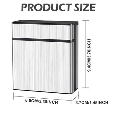 Металеве тютюнопакувальник для 40 сигарет, великий, з магнітною кришкою, сигаретна коробка XXL, для жінок та чоловіків (срібний)