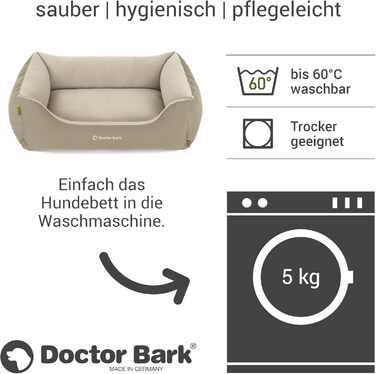 Крісло-ліжко для собак Doctor Bark - GreenLabel (S, 74x55 см) - м'яке, зручне, зелено-коричневе