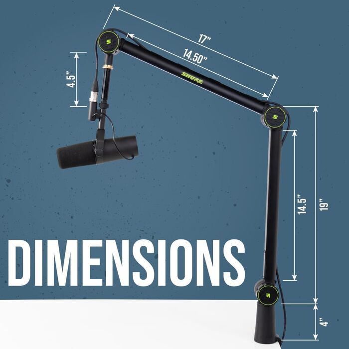 Штурмова стійка для мікрофона Shure by Gator з кабельною системою, чорна (SH-BROADCAST1)