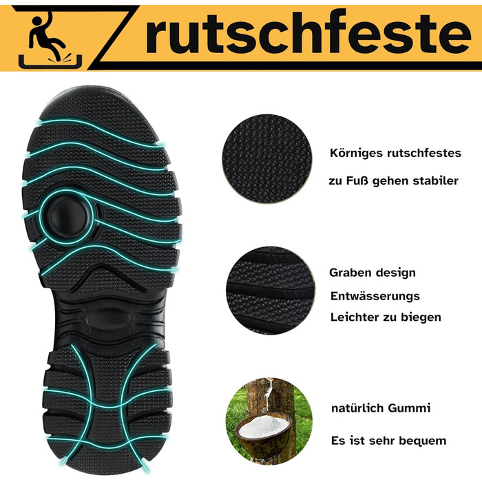 Черевики безпеки для чоловіків та жінок, робочі черевики, водонепроникні, зимові, з підкладкою, захисні черевики зі сталевим підноском, чорні, 45 EU