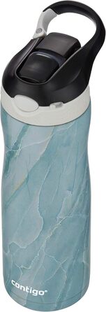 Contigo Ashland Chill Autospout Water Bottle with Straw, Stainless Steel Water Bottle, Leak-Proof, Insulated Bottle for Sports, Biking, Hiking, 590 ml, (Amazonite)