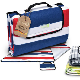 Beautissu XXL Плед для пікніка водовідштовхувальний ізольований Bella – великий 200x200 см, компактний, для пляжу, кемпінгу, подорожей, басейну – сірий (блакитний)