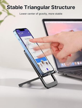 Алюмінієва підставка для планшета JSAUX: регульований тримач для iPad, Samsung Galaxy Tab, Kindle Fire, Steam Deck, ROG Ally, Nintendo Switch та iPhone (чорний)