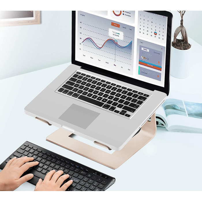 Підставка для ноутбука Orionstar, ергономічна, алюмінієва, з вентиляцією, сумісна з MacBook, Samsung, 10-15.6 дюймів, сіра (золота)