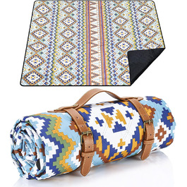 Пікнік-ковдра 200x200 см Boho, водонепроникна, велика портативна пляжна ковдра, антипісочна, ізольована, з ручкою для перенесення, для пікніка, кемпінгу, пляжу та парку