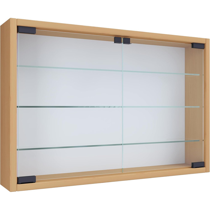 Підвісна скляна вітрина VCM Mandosa M, біла, 40x60x10 см, з загартованим склом, сучасна настінна вітрина для зберігання, компактна, для дому чи офісу