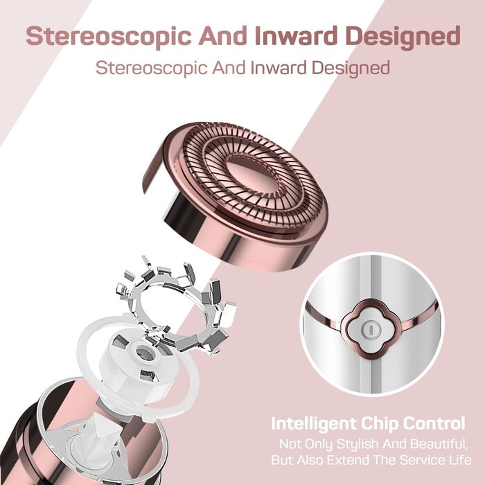 Електричний епілятор для обличчя для жінок, 2 змінні насадки, безболісний, для щік та підборіддя, білий