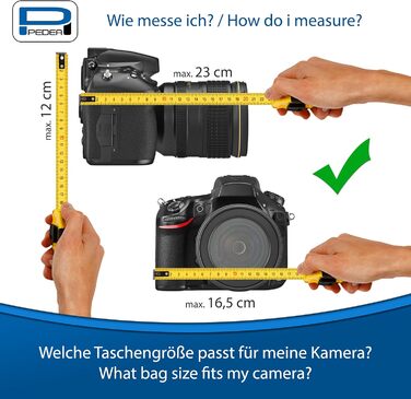 Сумка для фотоапарата PEDEA SLR 'Guard' через плече - чорна XL з дощовиком та відділеннями для аксесуарів