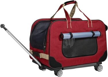 Переносний переноска для тварин з телескопічною ручкою, ролери для собак та котів (червоний)