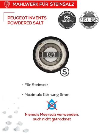 Набір для солі та перцю Peugeot Paris u'Select 18 см - 6 ступенів помелу, механізм Zirlion, дерев'яний (шоколад)