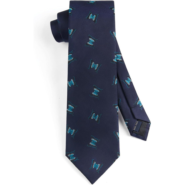 Чоловічий краватковий комплект HISDERN з принтом тварин: краватка та нагрудна хустинка (зелено-жовтий, універсальний розмір)