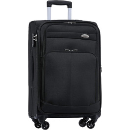 Чемодан тканинний BEIBYE, чорний, XL (74 см) з кодовим замком та додатковою кишенею