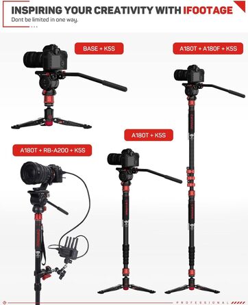 Монопод IFOOTAGE Cobra 3 A180T для камер Sony, Nikon, DSLR, з алюмінію, до 8 кг