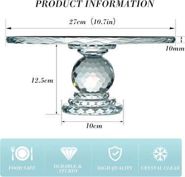 Обертова підставка для тортів Uten: кришталева платформа для декорування випічки