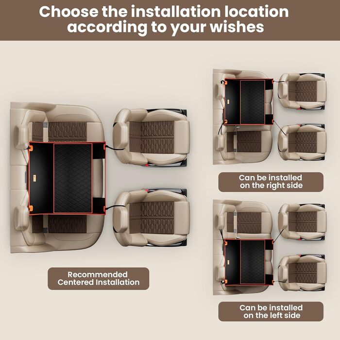 Pecute Dog Car Seat - Reinforced Seat for Medium & Large Dogs - Secure Car Dog Bed with 4 Straps - Rear Seat Dog Crate