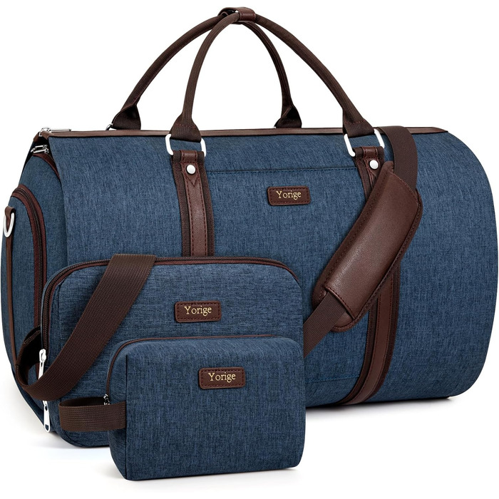 Трансформована сумка-чохол для подорожей: чоловіча та жіноча ручна сумка, велика дорожня сумка з сумкою через плече, 4-частинний набір, 2-в-1, для костюма, сукні, одягу, блакитний колір