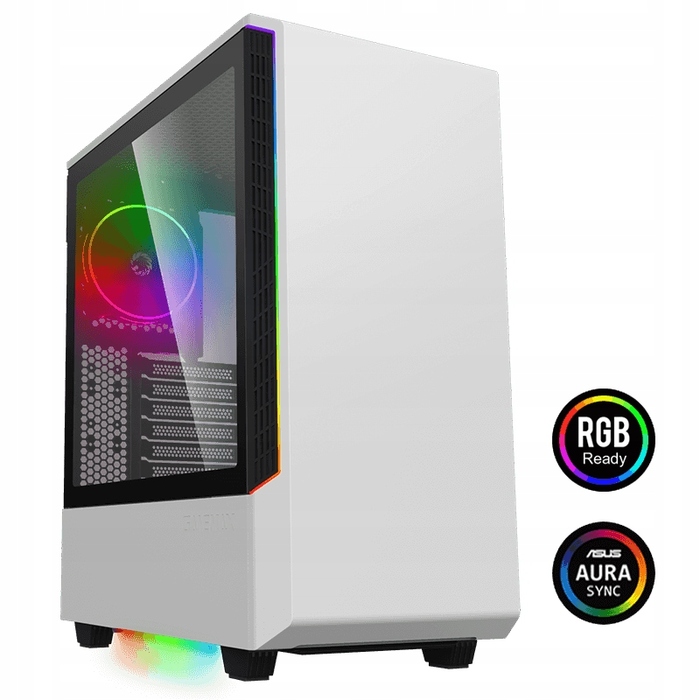 Білий ігровий корпус для ПК Mid-Tower ATX з ARGB підсвіткою та загартованим склом