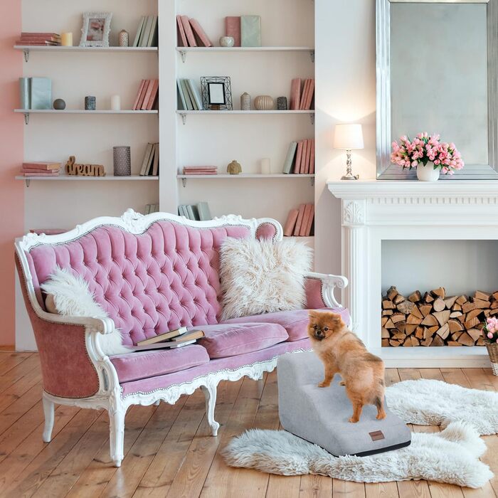 Сходинки для домашніх тварин Relaxdays 3 сходинки, для собак та котів, сірі, 33 x 36,5 x 52 см