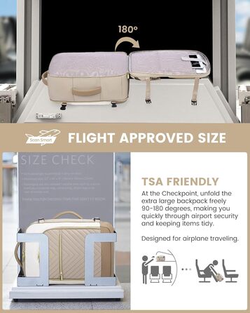 Рюкзак LOVEVOOK для жінок, 40л, ручна поклажа, для ноутбука 18 дюймів, водонепроникний, для подорожей, бізнесу, сумка-дуфіль, набір ручної поклажі, бежевий, хакі