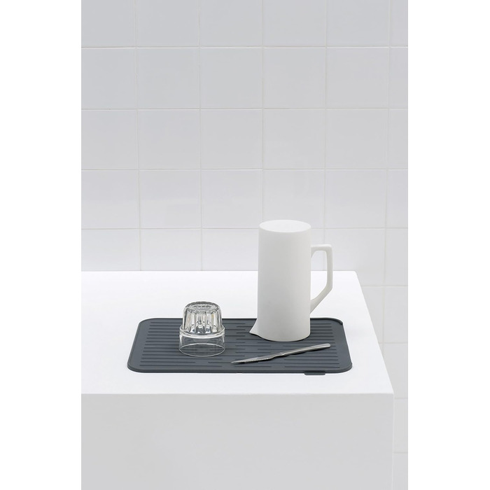 Килимок для посуду Brabantia Silikon, сірий, 32,5 x 44 x 0,5 см